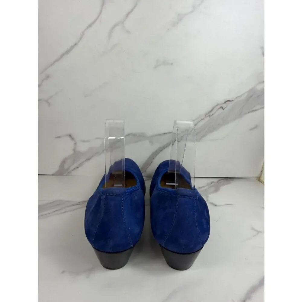 Robert Zur Blue Nubuck Wedge Shoes Slip On Comfort Flats Size 8.5-9
